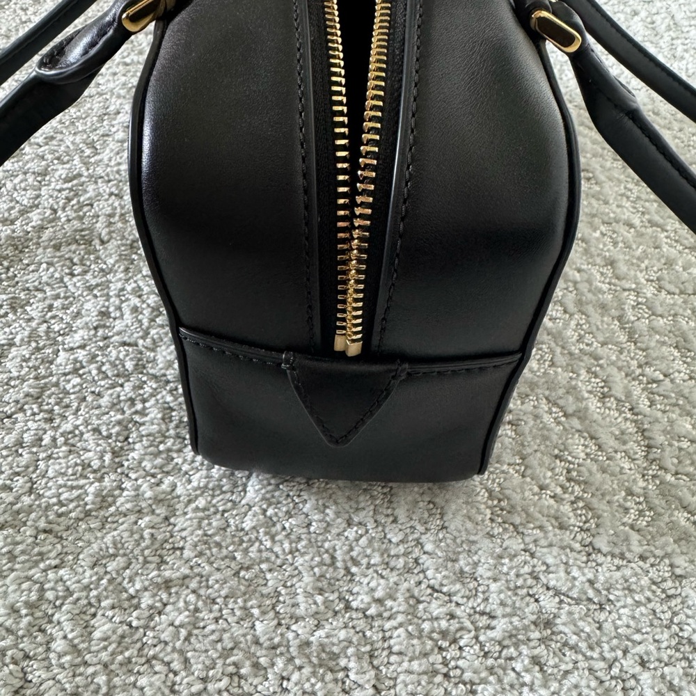 Veronica Beard Black Leather Double-Handle Satchel - Picture 5 of 8